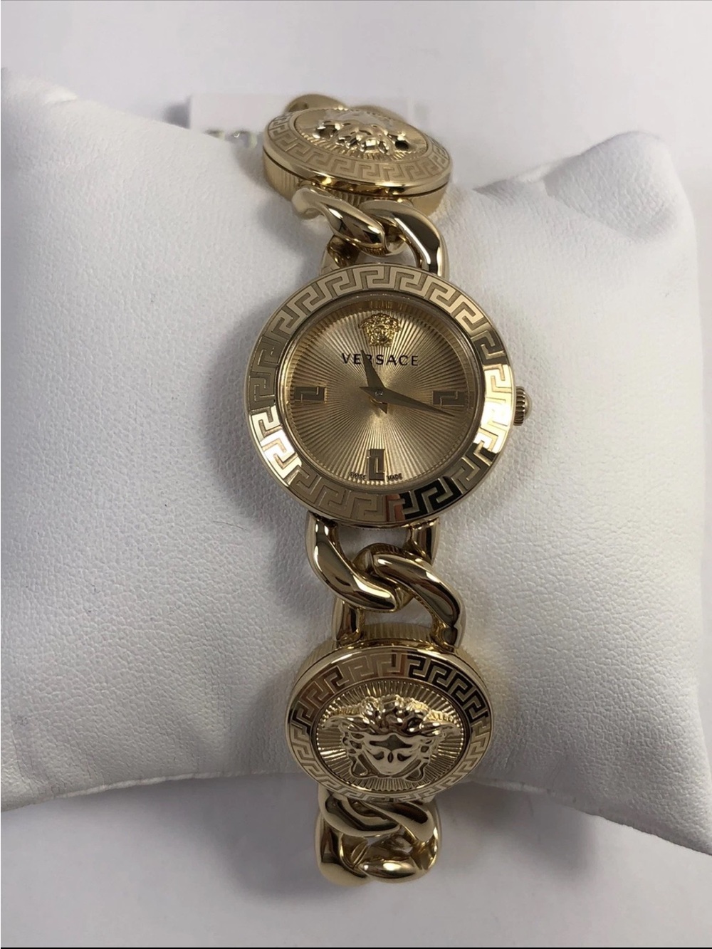 Versace Gold-Tone Medusa Coin Link Women's Watch